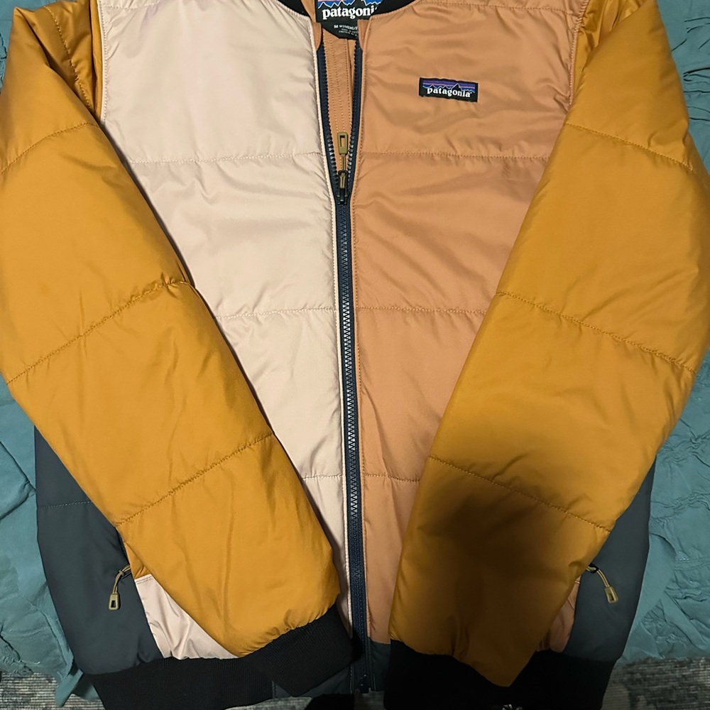 Patagonia Mustard and Pink jacket